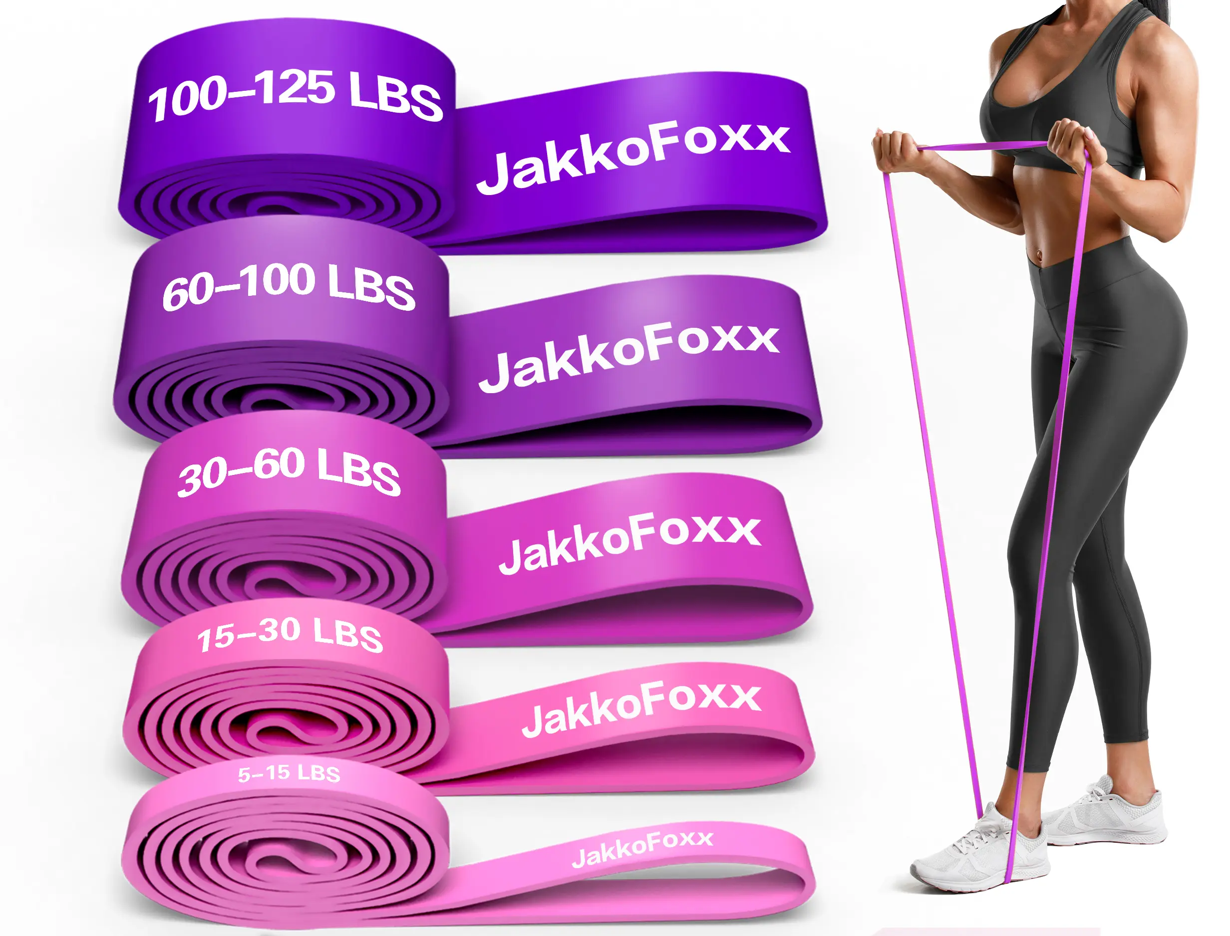 5-Level Resistance Bands Set, Gradient Workout Bands, TPE Exercise Bands for Full Body Workout, Home Gym Fitness Equipment, Leg & Arm Training, Yoga & Strength Exercises