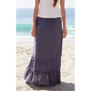 John Galt Women's Navy Olive Maxi Skirt - Multicolor