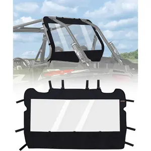UTV Soft Rear Windshield -Polaris RZR Back Window - Durable, Easy Install, Compatible with RZR XP 1000 & TURBO (2014-2023) - Rear Wind Cover Keeps Air/Rain/Dust/Pebbles/Mud Away from Seats