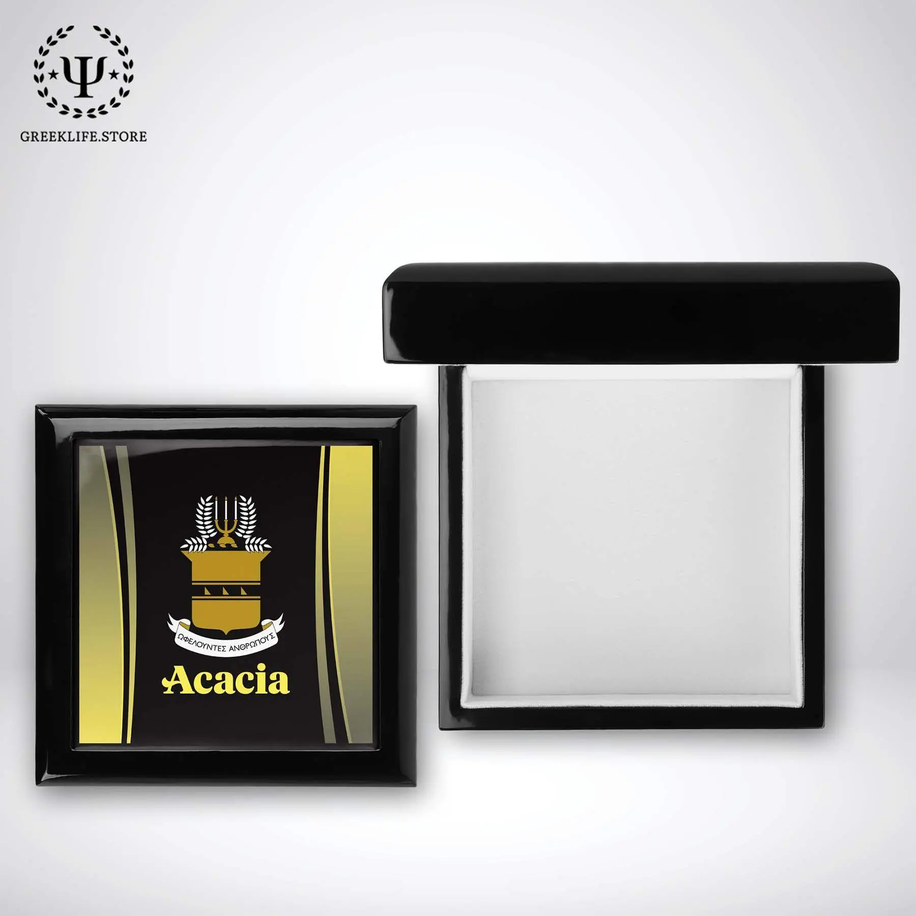 Acacia Fraternity Keepsake Box Wooden