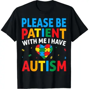 Kids' Autism Awareness Puzzle Heart Graphic Tee - Funny, Regular Fit, Casual Sports Top, Graphic Knitwear