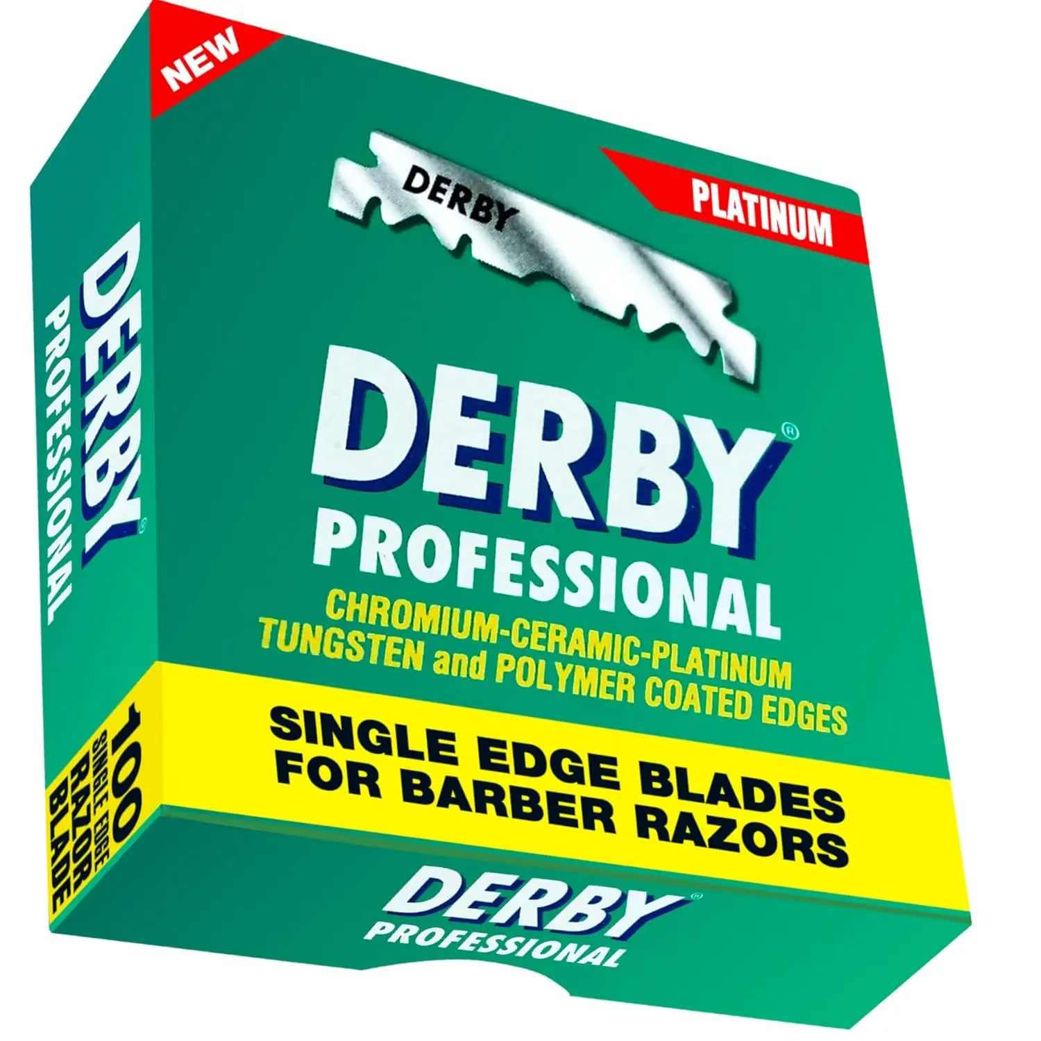 Derby Professional Single Edge Razor Blades for Straight Razors and Shavettes – Barbershop-Quality Sharp, Smooth Shaving Refills – (Pack of 100)