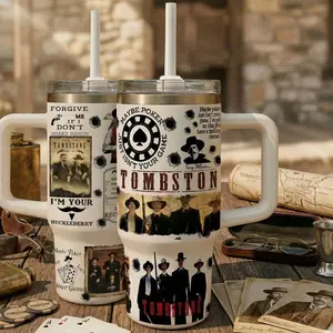 Doc Holiday 40oz Tumbler Val Kilmer Tombstone Tribute For Movie Buffs & Western Fans