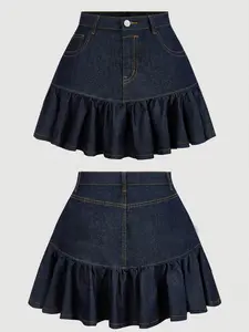 Women's Casual Fashion Denim Half Skirt, Daily Wear Ladies' Jean Skirt, Comfortable and Stylish, Perfect for Everyday Use
