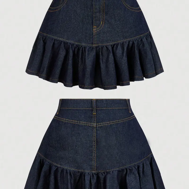 Women's Casual Fashion Denim Half Skirt, Daily Wear Ladies' Jean Skirt, Comfortable, Stylish and Loose Fit, Perfect for Everyday Use
