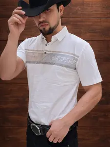 Mens Ace of Diamond Blue shirt with collar