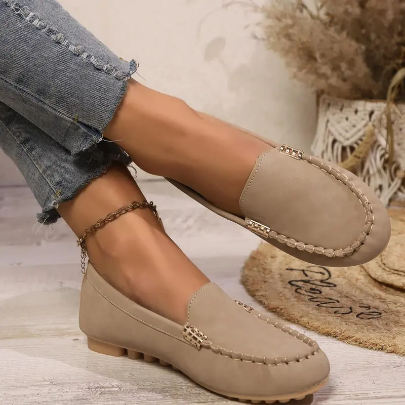 Women's Fashionable Plain Color Slip on Flats, Soft Sole Flats, Casual Comfortable Flat Shoes for Daily Wear, Lightweight Breathable Shoes for Women & Girls, Casual Flat Footwear