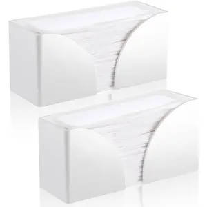 2 count White Paper Towel Dispenser Countertop, AcrylicPaper Towel Holder for Bathroom Folded Paper Towel Dispenser Clear Trifold Paper Napkin Holder for Z-fold C-fold MultiFold Trifold - Home Kitchen