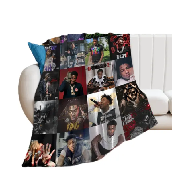 Youngboy  Blanket Soft Thermal Album Cover Flannel Fleece Throw  Plush Red Blanket for Couch Bed Car Travel