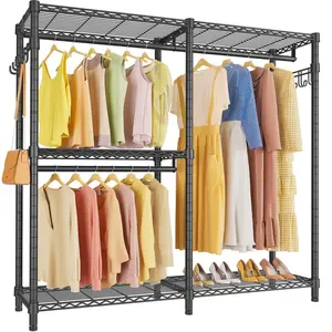 VIPEK V4 Closet Rack Organizer, Heavy Duty Clothing Rack with 3 Rods & Hooks, Adjustable Shelves, Portable Hanger Stand for Clothes & Home Closet VIPEK V4 Closet Rack Organizer, Heavy Duty Clothing Rack with 3 Rods & Hooks, Adjustable Shelves, Portable Hanger Stand for Clothes & Home Closet