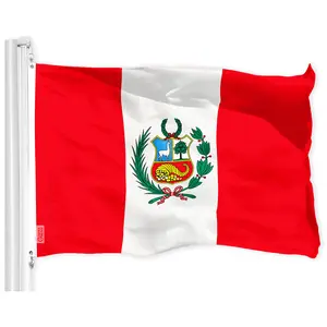 Peru (Peruvian) Flag 150D Printed Polyester 3x5 Ft