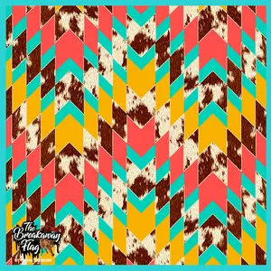 ProRate Equine Breakaway Flag Mustard Cowhide Aztec Print Western Style Durable Functional for Practice Competition
