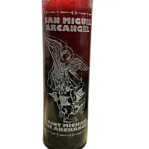 Saints and Angeles Religious Candles - San Miguel Arcangel Design for Spiritual Practices and Home Decor