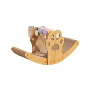 New Pet Boat-Shaped Rocking Bed All-Season Colorful Ball Claw Grinding Resting Playing Cat Scratching Board
