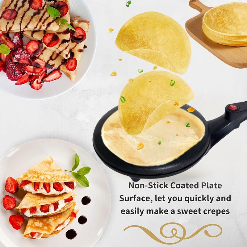 Electric crepe machine Breakfast pizza machine Pancakes Baking plate Cake non-stick frying pan Pancakes, bacon, tortillas Convenient and fast