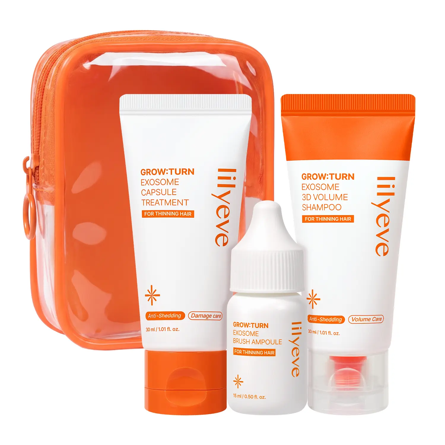 Lilyeve GROWTURN Exosome Starter Kit | Hair Growth & Scalp Care Routine Set | Hair Growth Serum, Shampoo, Treatment, Lightweight Haircare Kit, Hair Growth Products
