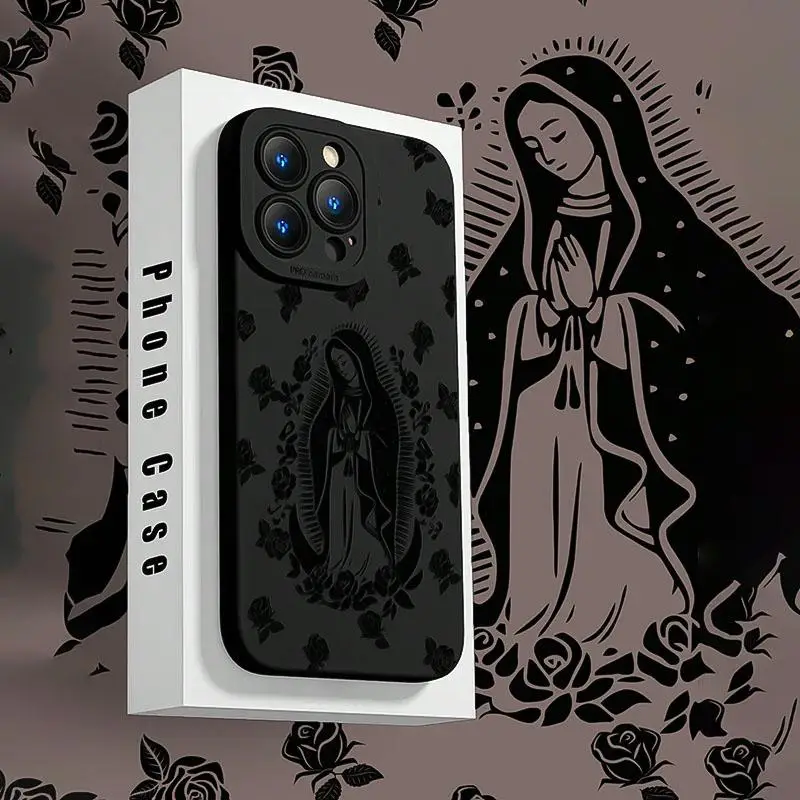 Religious Virgin Pattern Phone Case, Anti-drop Cellphone Protective Case, Total Protective Shockproof Mobile Phone Cover for iPhone 16 15 14 13 12 11