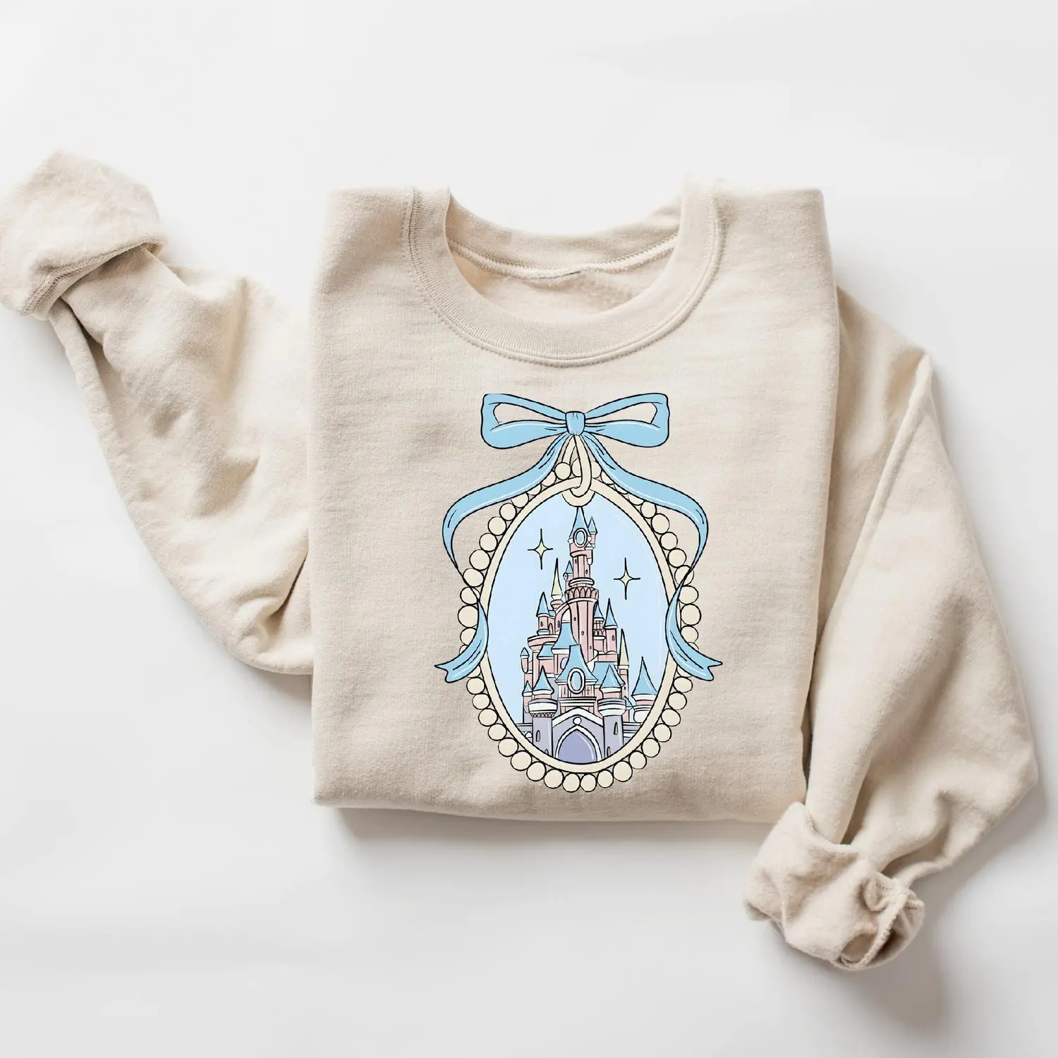 Castle Shirt, Blue Coquette Sweatshirt Hoodie T-shirt, Cute Girl Trip Crewneck, Family Matching Tee