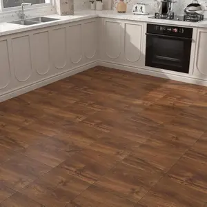 17-Pack Wood Peel and Stick Floor Tiles – 6" x 36" Brown Waterproof Vinyl Flooring, Self-Adhesive Planks for Bathroom, Kitchen, Bedroom (25.5 Sq.Ft Coverage)