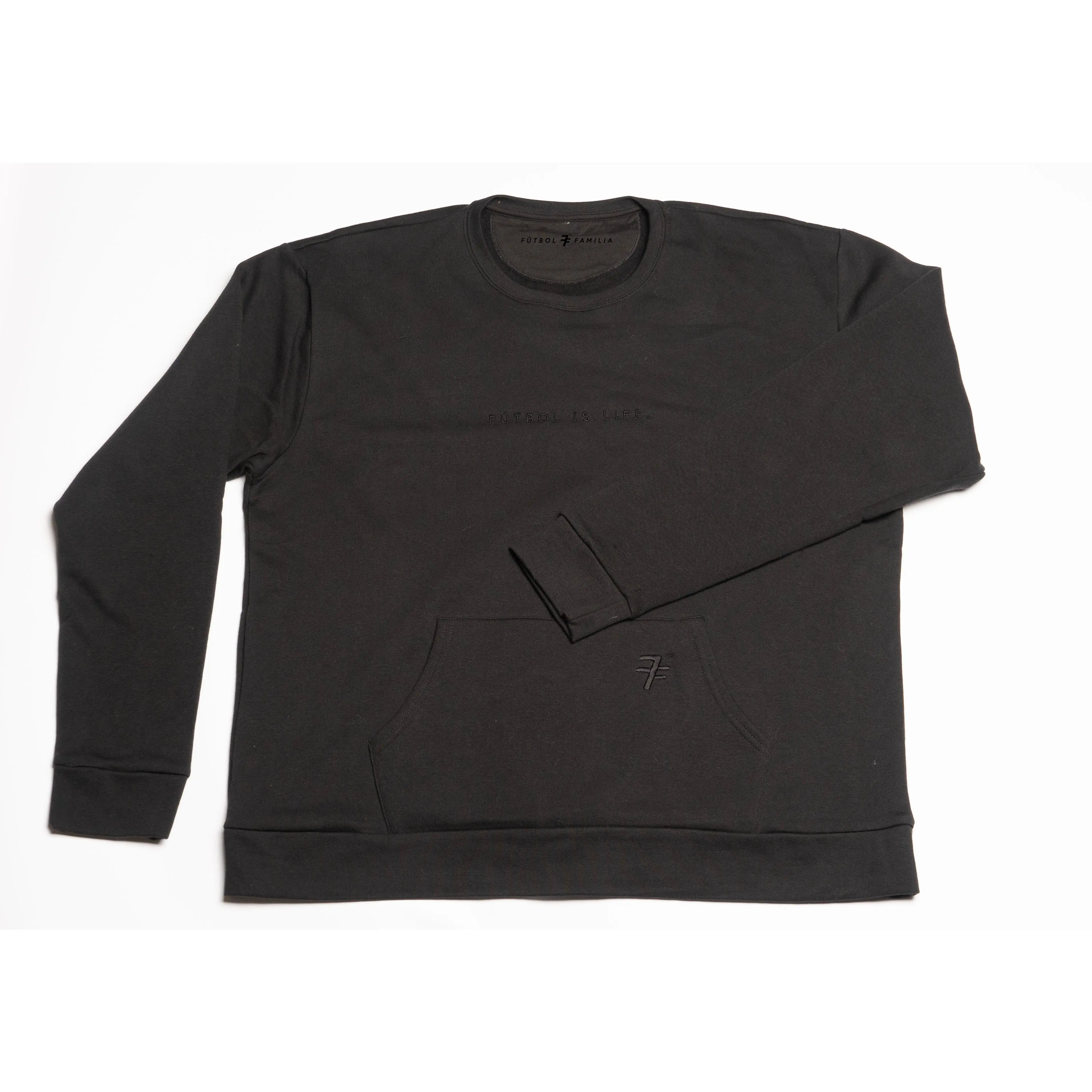 Fútbol Familia | “Fútbol is life” Embroidered Pocket Crew Sweater