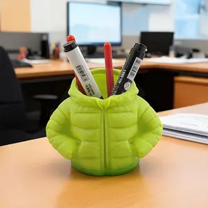 Creative 3D Printed Down Jacket Pen Holder, Marker Pen Holder, Multi-Purpose Desktop Organizer, Pencil Storage Box for Stationery, Makeup Brushes, Office Decor, Pen Cups