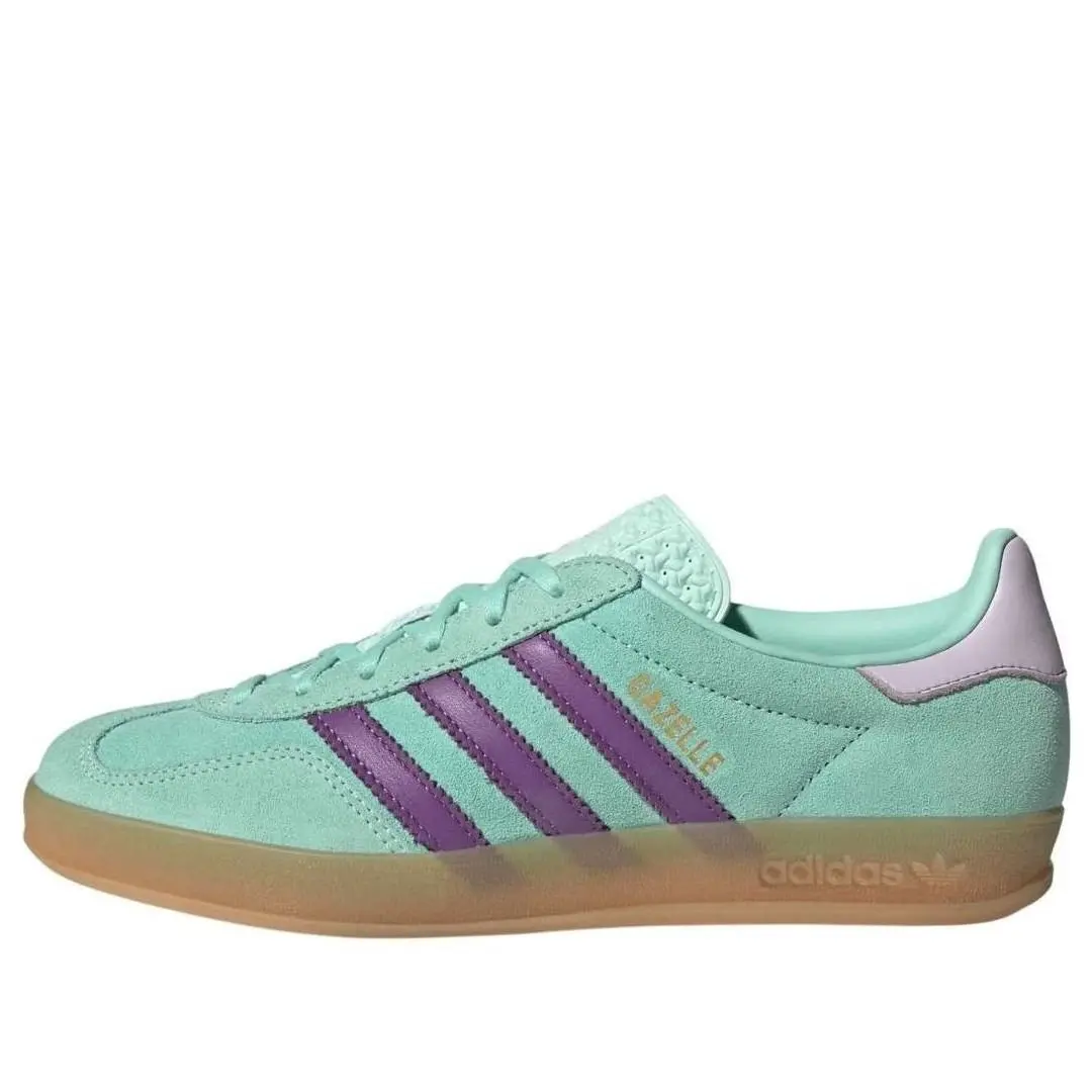 adidas gazelle silver green womens ADIDAS ORIGINALS Gazelle Focus Blue/Solar Orange Sneakers with elasticated  laces main image 1