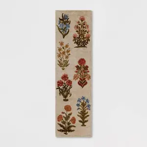 2'4"x7' Block Floral Handtufted Runner Rug - Threshold