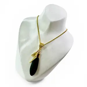 Piedra de Rayo Amuleto de Chango Natural Material Metal Coating Protective Energy Enhancing Daily Wear Special Occasions 21 cm
