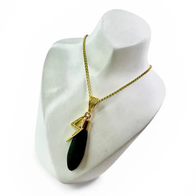 Piedra de Rayo Amuleto de Chango Natural Material Metal Coating Protective Energy Enhancing Daily Wear Special Occasions 21 cm