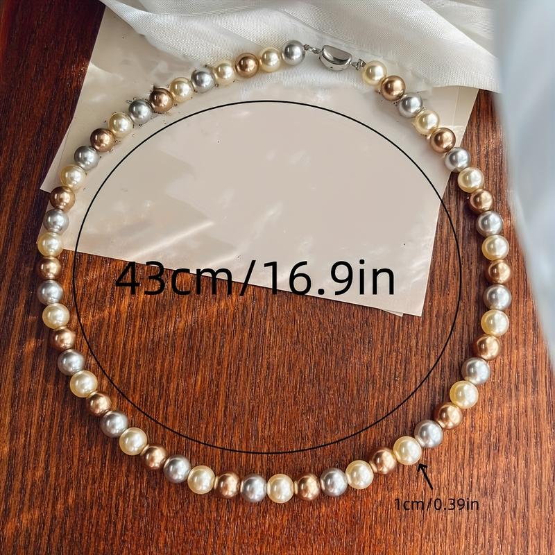 Elegant Freshwater Freshwater Pearls Necklace, Mixed Color Coffee Freshwater Pearls, December Birthstone, Celestial Theme, Suitable for Casual Attire And Gift Occasions, Sexy And Simple Design, Suitable for Valentine's Day, Jewelry for All Seasons