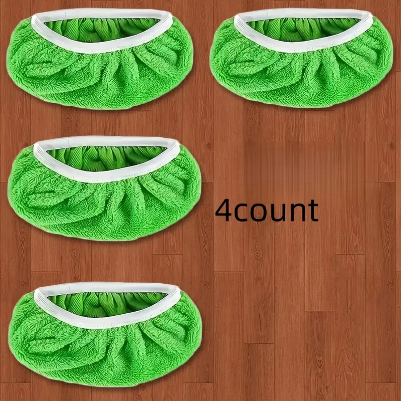 Reusable Mop Pads Set of 4, Washable & Durable, High Absorbency for Wet Dry Cleaning, Polyester Fiber with Edges