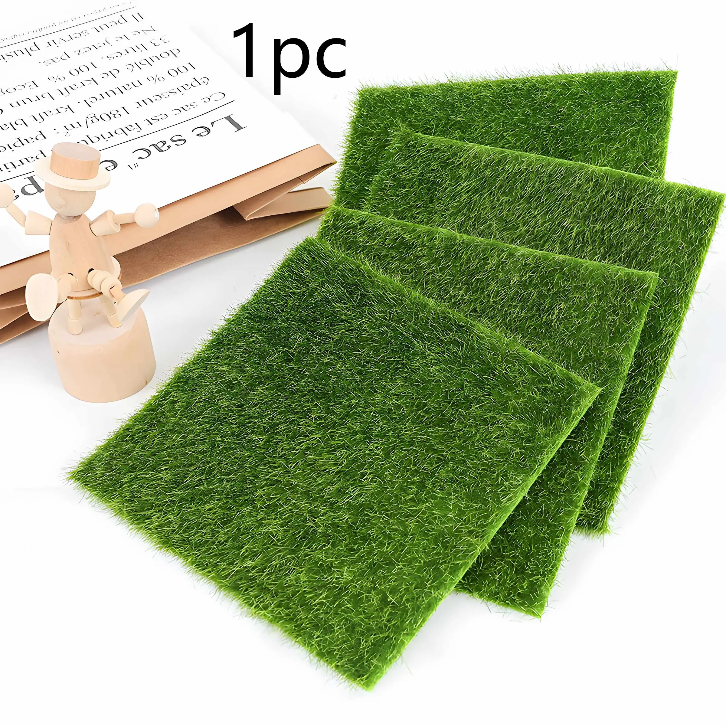 Mini Artificial Grass Mat, DIY Micro Landscape Decor, Reusable Cuttable Fake Grass for Outdoor Model Scenes, Craft Supplies, Two Sizes Available, Artificial Turf Mat