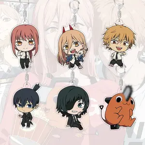 Chainsaw Man Acrylic Keychain, Cute Anime Cartoon Bag Decoration, School Bag Pendant, Small Gift, Unique Keychains for Personal Style, Cute Keychains for Bags and Keys