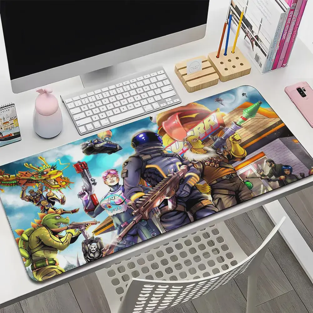 F-Fortnite Mouse Pad Mousepad HD Printing Computer Gamers Locking Edge Non-slip Mouse Pad Keyboard PC Desk Pad