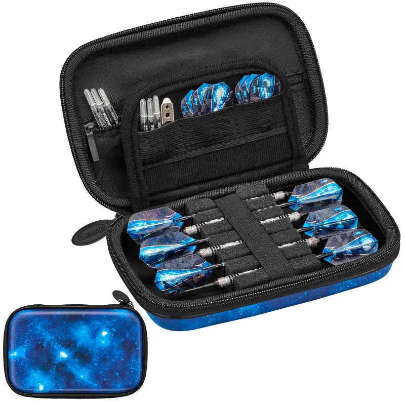 Sentinel Art Series Dart Case, Galaxy Print Tactech Hard Shell Holder for 6 Darts, Impact Resistant with Textured Grip & Accessory Pockets, Darts Gear