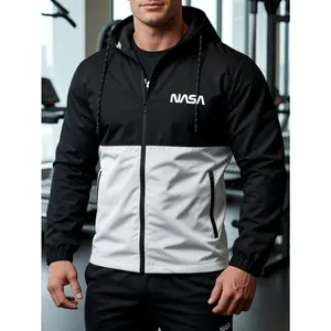 VIRAL NASA Color Block Windbreaker | Waterproof Streetwear Hooded Jacket
