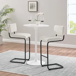 Modway Parity Boucle Bar Stools - Set of 2 in Black Ivory