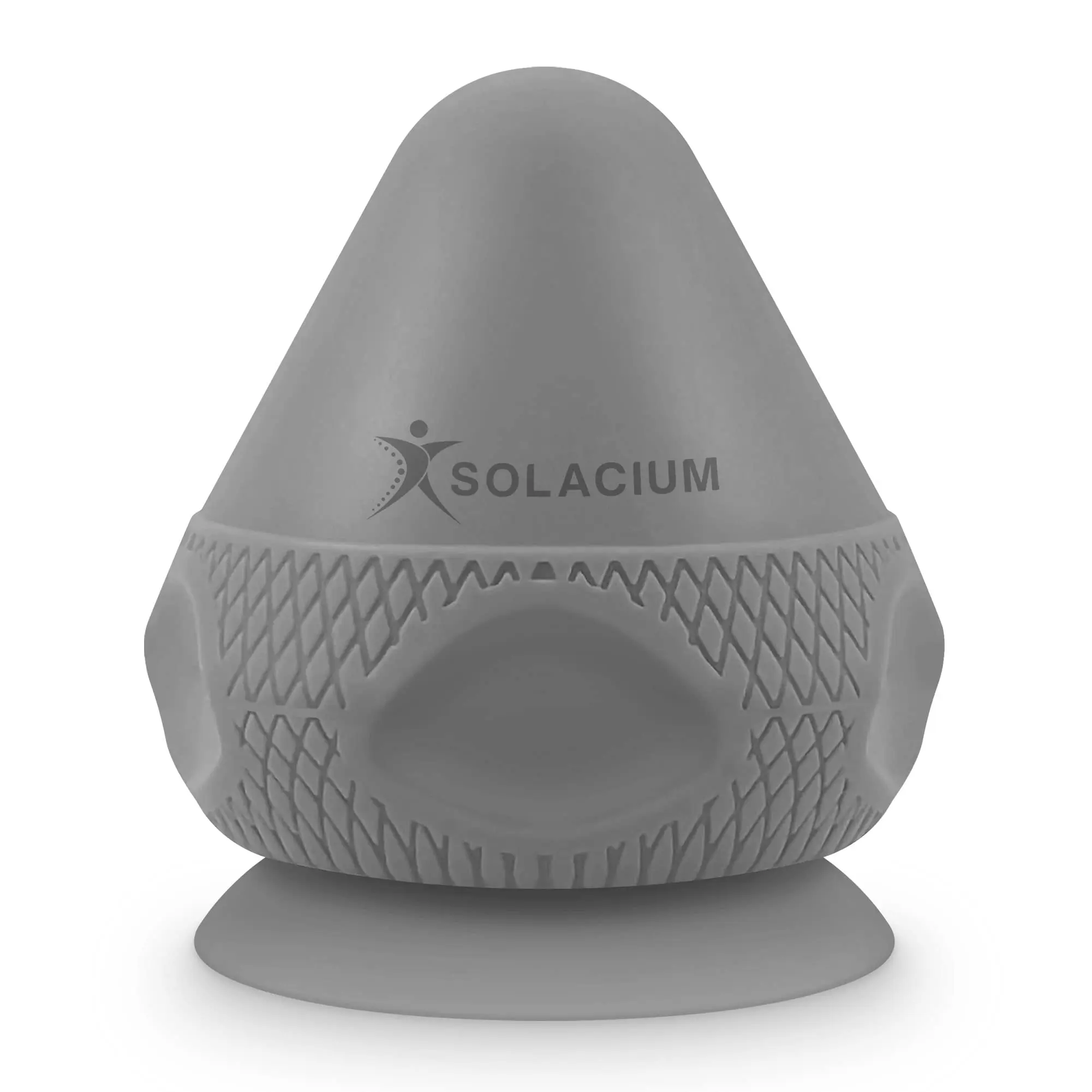 Solacium Mountable Massage Therapy Tool - Multi-Surface Suction Cup Wall Massage Tool for Sore Muscles, Myofascial Release, Stress Relief, Trigger Point and Deep Tissue Massage (Gray)