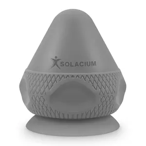 Solacium Mountable Massage Therapy Tool - Multi-Surface Suction Cup Wall Massage Tool for Sore Muscles, Myofascial Release, Stress Relief, Trigger Point and Deep Tissue Massage (Gray)
