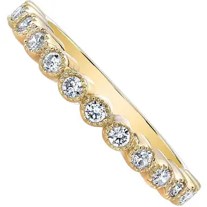 Guliette Verona Yellow Gold-plated Sterling Silver Princess Crown CZ Ring Band