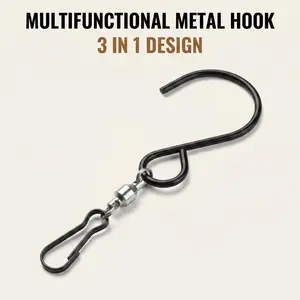 12 Stainless Steel Rotating Hooks, Ideal for Garden Wind Spinners, Durable Wall-Mounted Decorative Accessories, Versatile Outdoor Use