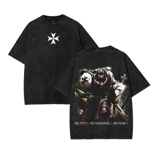 Black Templars Warhammer 40K T-Shirt, Vintage Acid Wash Tee, Space Marine Graphic Shirt, Retro Streetwear Gift for Gamers and 40K