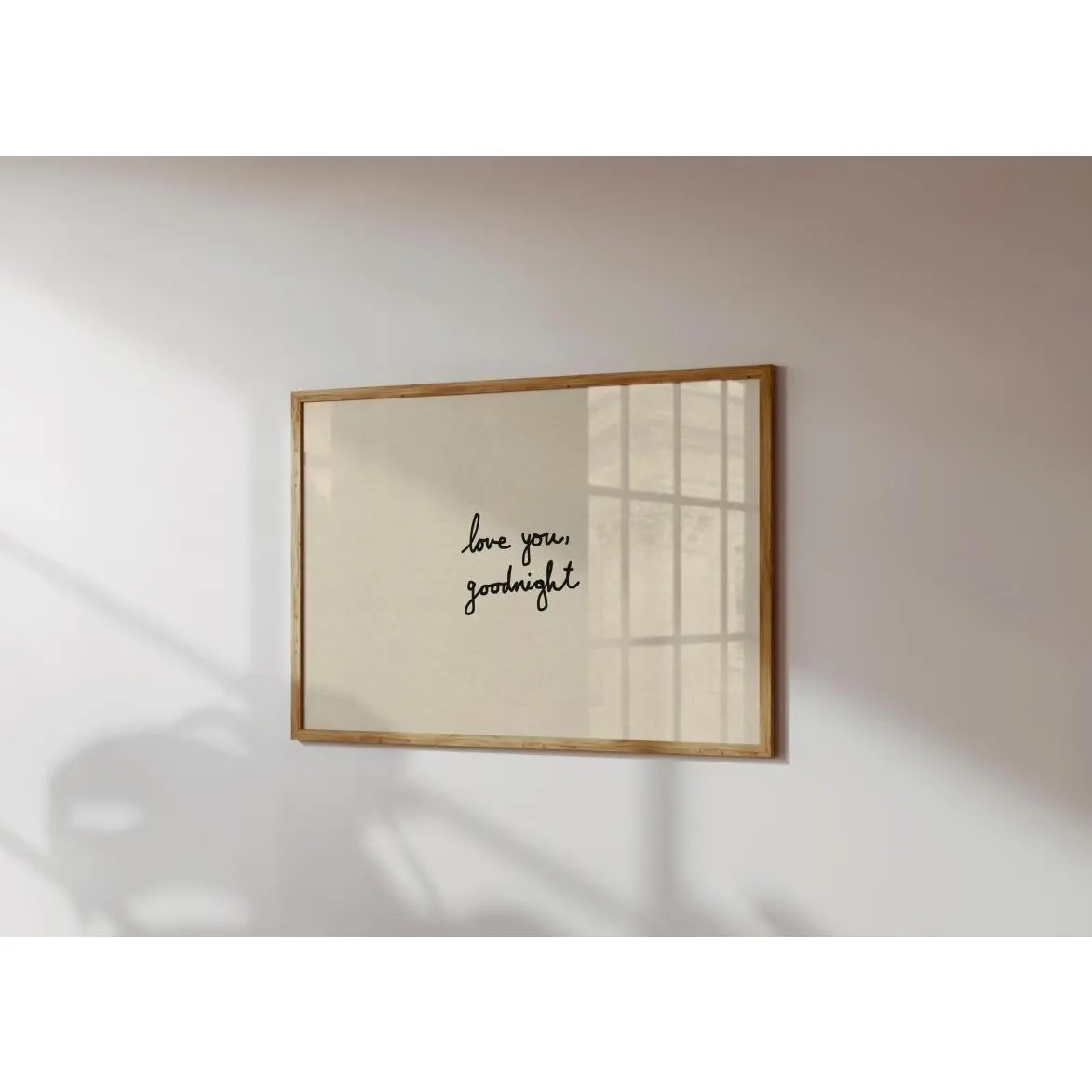 Love You Goodnight Print: Hand-Drawn Typography Poster, Neutral Bedroom Decor, Home Decor, Everyday Wear, No Fuss Style, No-Fade
