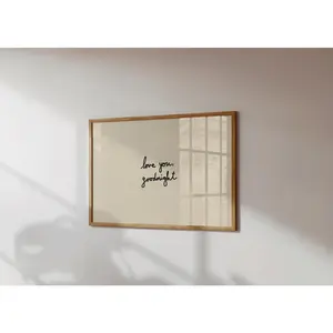 Love You Goodnight Print: Hand-Drawn Typography Poster, Neutral Bedroom Decor, Home Decor, Everyday Wear, No Fuss Style, No-Fade