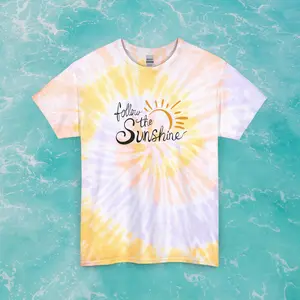 Follow the Sunshine Pastel Tie-Dye Graphic T-Shirt