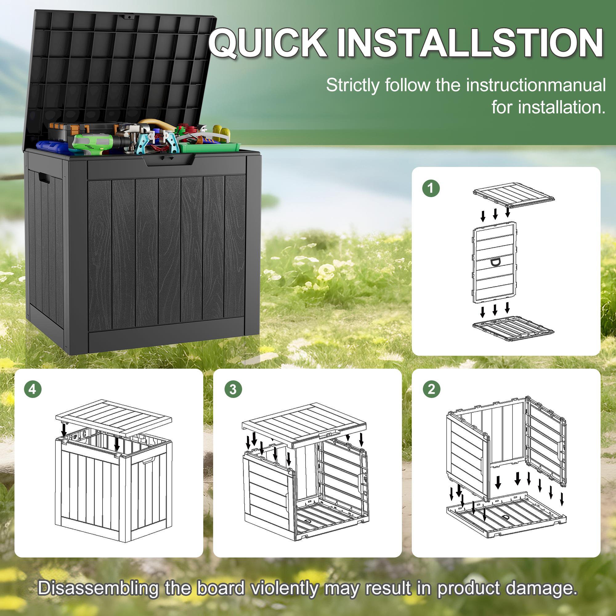 31-Gallon Outdoor Storage Box, Waterproof & UV-Resistant, Perfect for Organizing Patio Furniture, Cushions, Toys, and Tools. Ideal for Patio, Garage, and Deck.