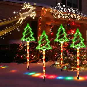 LED Outdoor Christmas Decoration Lights, Ip65 Waterproof, 8 Modes, Solar Pathway Light, Garden, Yard, Lawn, Porch Holiday Decorations, Party Lights