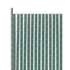 VEVOR Bottom Locking Privacy Slats, Single-Wall Vertical Bottom-Locking Slats for Chain-Link Fence, High-Density HDPE Chain Link Slats Ideally Fit 5' High Fence for Garden, Farm, Sports Field(Green)