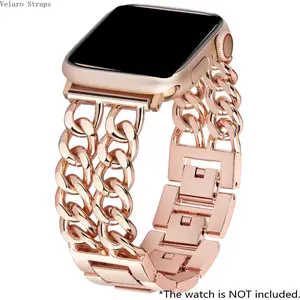 Metallic Double Row Chain Bag Strap - Adjustable, Aesthetic Accessory for All Series Ultra SE (38-49mm), Summer Fashion Sports Wristband-Compatible Bag Accessory, Accessories