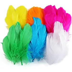 Craft Feathers 400P, 2-4 Inch Colored Goose Feathers for Crafting, Feathers Bulk for DIY, Wedding, Carnival,  Party Decorations, Dream Catcher Supplies,  Art Projects